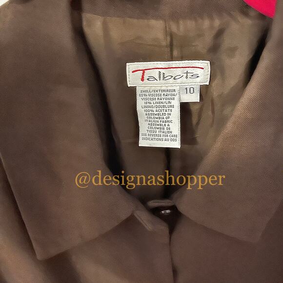 Classy Women's Talbots Chocolate Brown Blazer Size 10 - Picture 2 of 7
